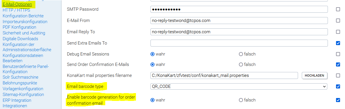 Configure barcode generation