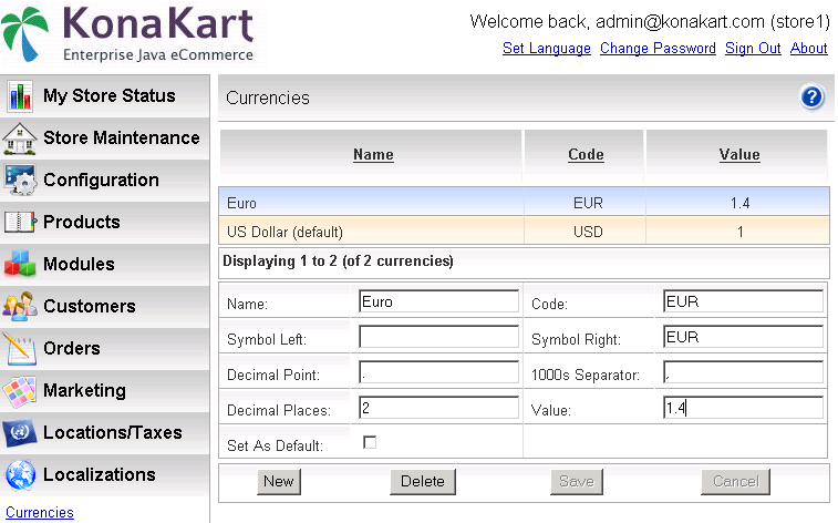 Currency Maintenance Currency Maintenance