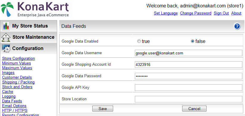 KonaKart Admin Application