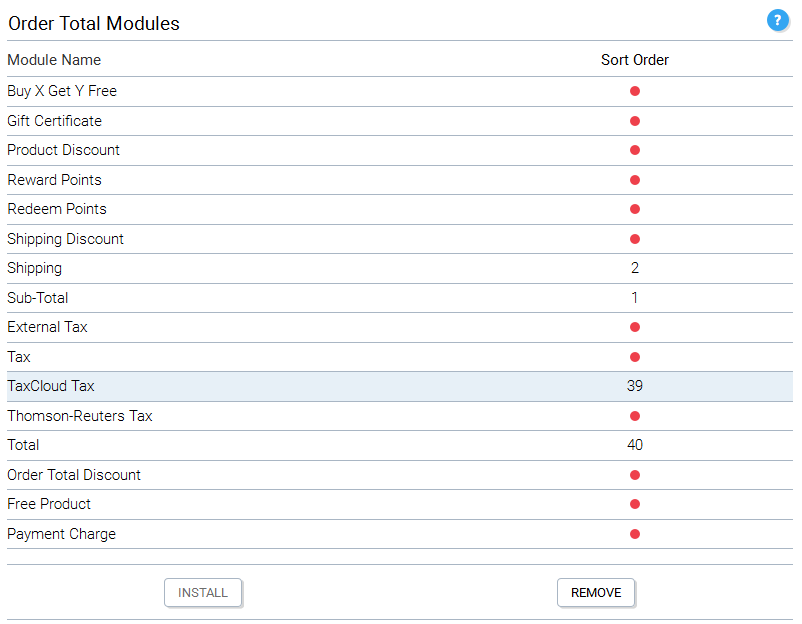 Typical Vendor Store Order Total Modules